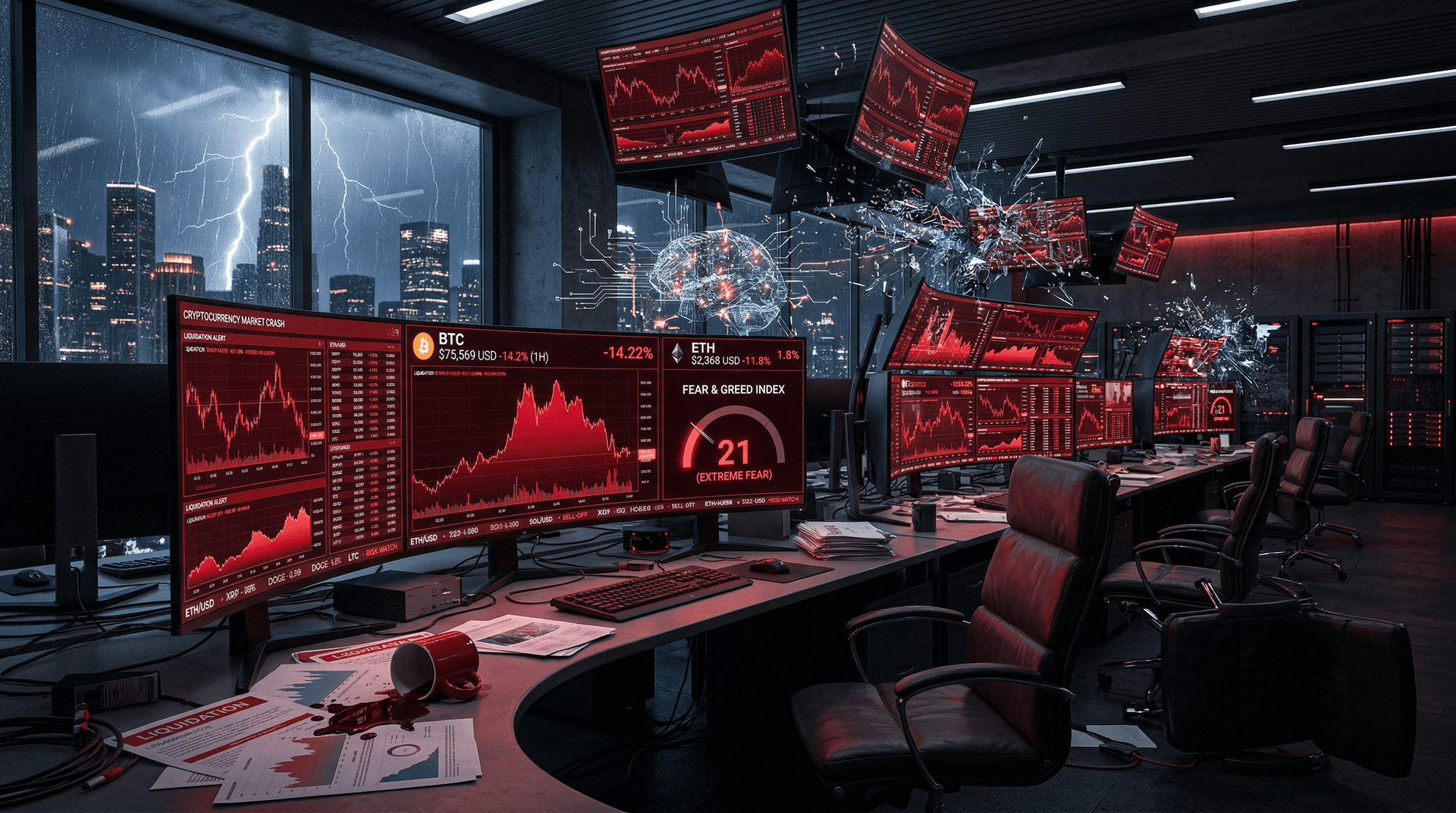 AI Risk Reduction Fails: Crypto Fear Hits 21, BTC Surges 5.2% to $75,569