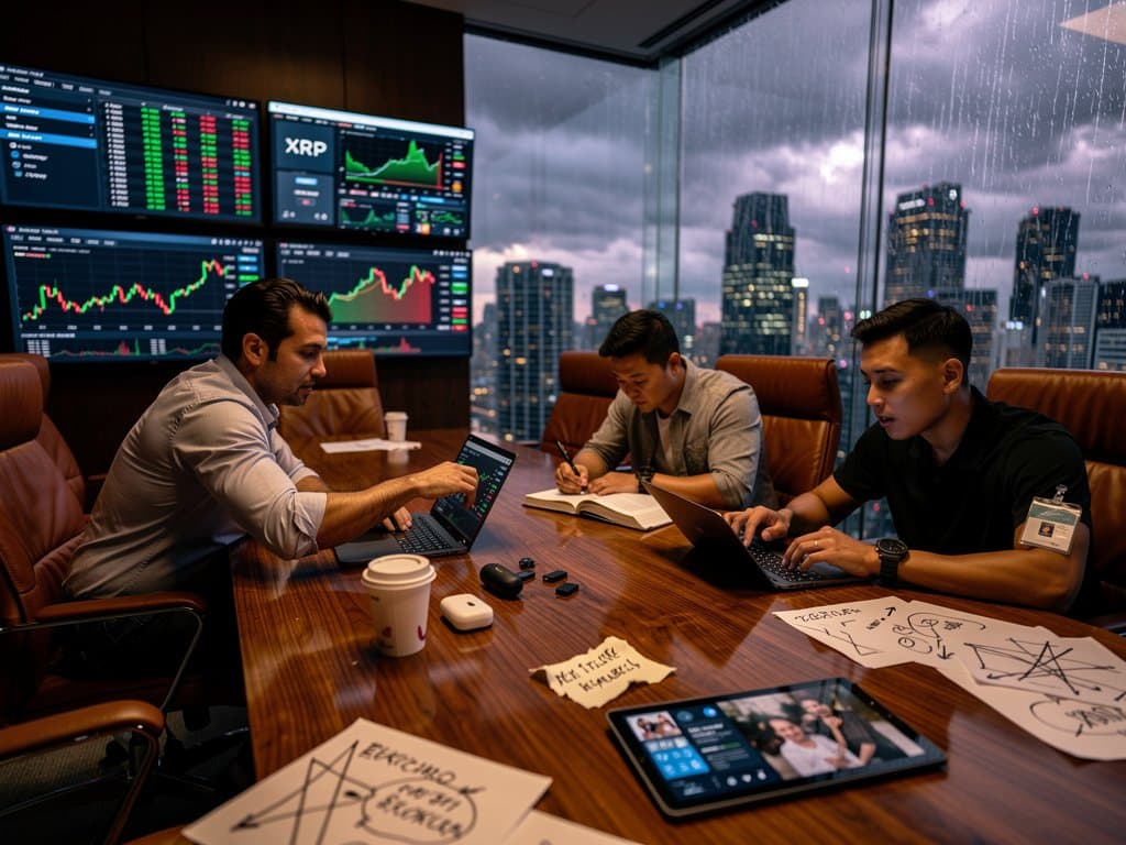 Open book on crypto scams beside laptop showing $77K Bitcoin and Fear & Greed Index in moody finance office
